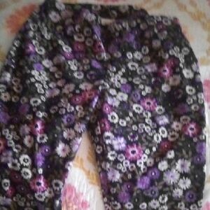 Faded Glory Kids Floral Bottoms - Black and Purple